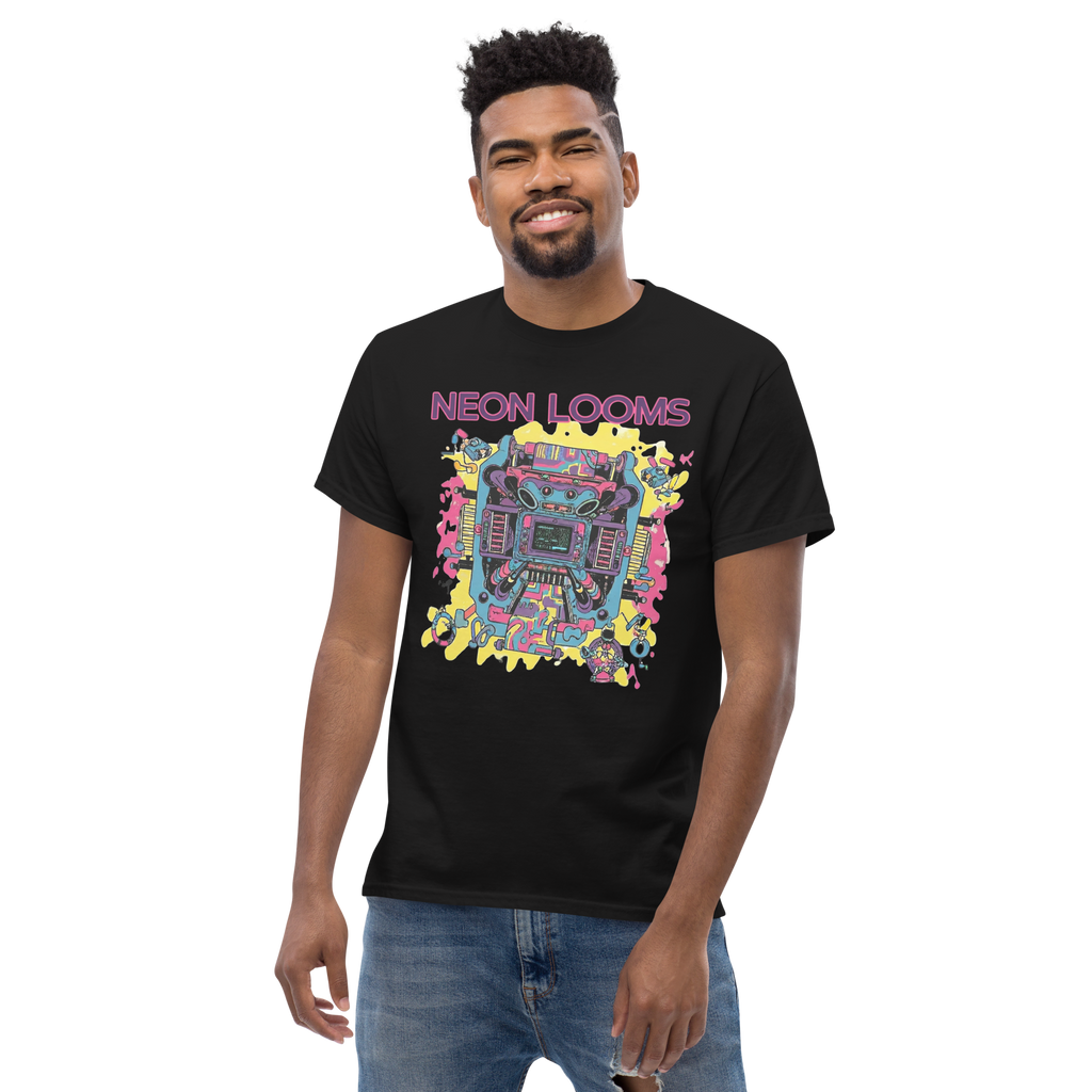 Retro Futuristic Neon Looms Unisex classic tee
