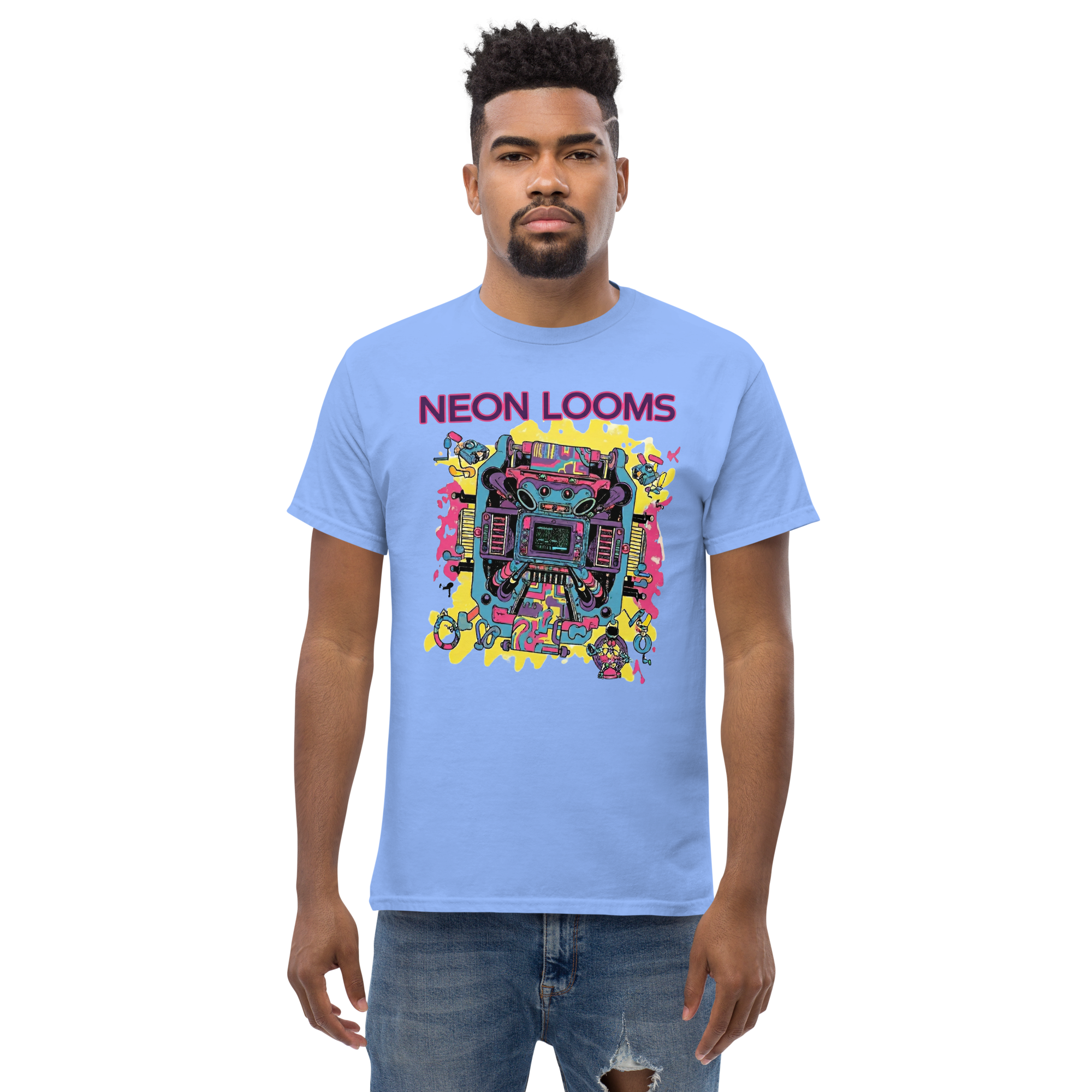 Retro Futuristic Neon Looms Unisex classic tee