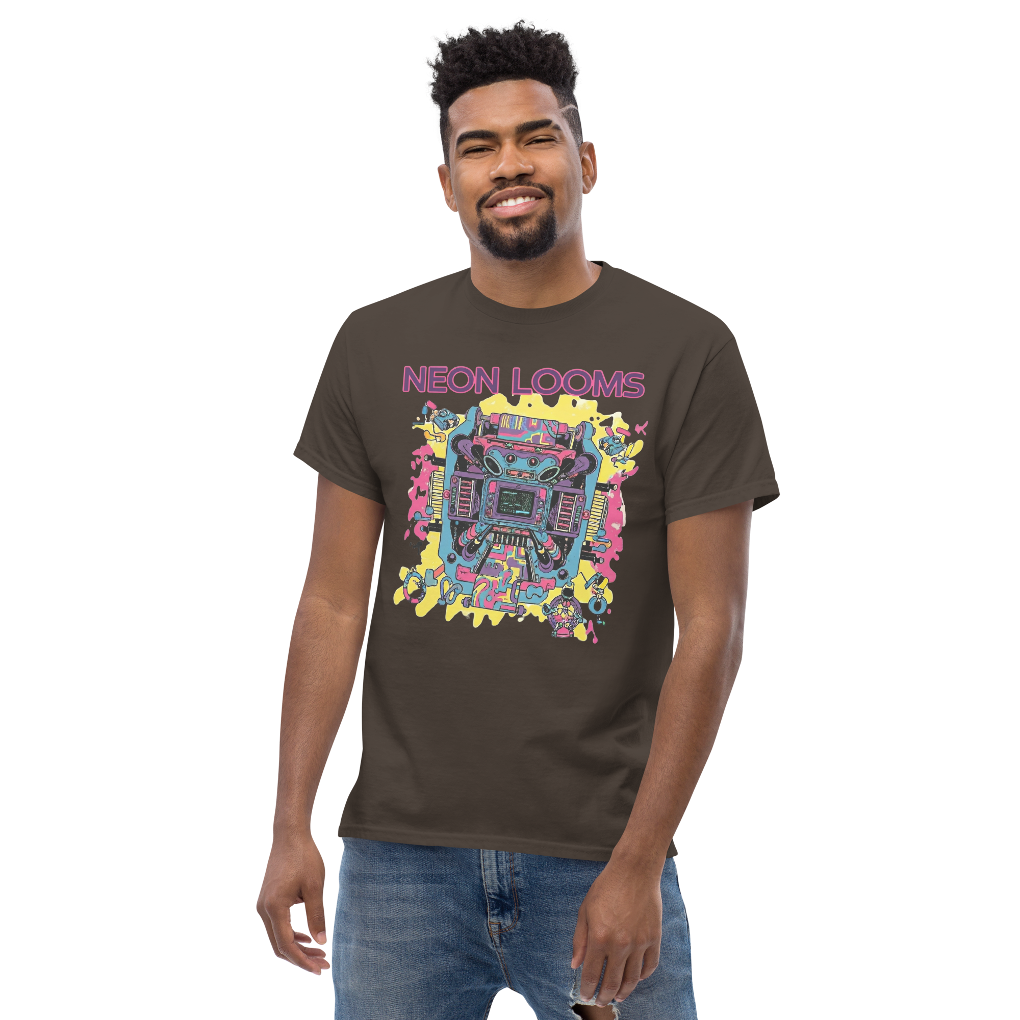 Retro Futuristic Neon Looms Unisex classic tee
