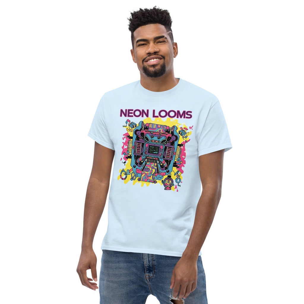 Retro Futuristic Neon Looms Unisex classic tee