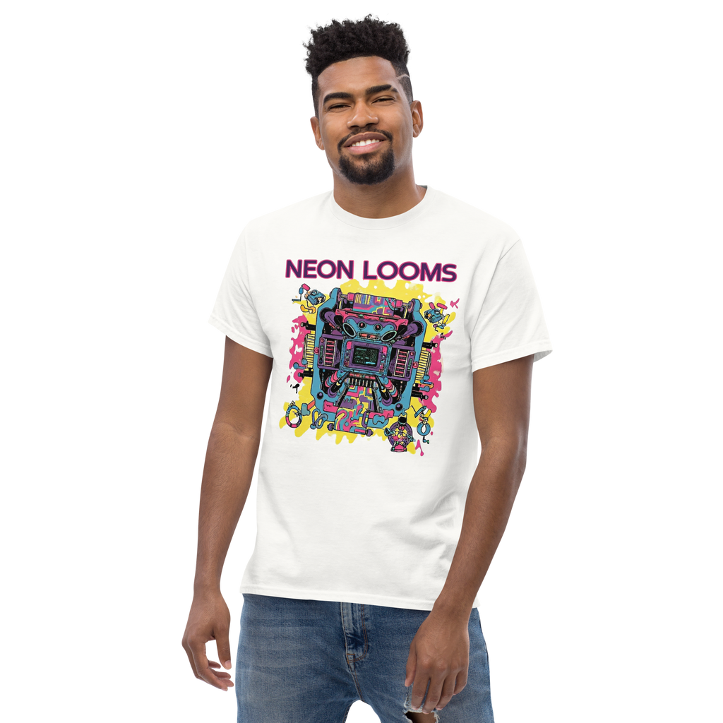 Retro Futuristic Neon Looms Unisex classic tee